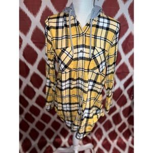 Yellow plaid  shirt size L